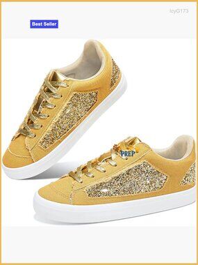 Glitter Sequins Canvas Lace Up Bling Fashion Sneakers Party